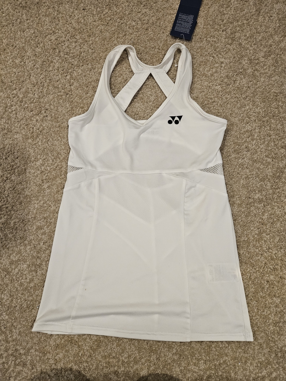 Yonex White Athletic Tennis Tank - Racerback